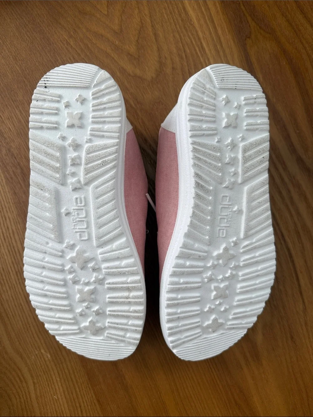 Hey Dude Kids Pink Canvas Slip-On Sneakers with Patterned Trim